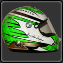 peinture sur ARAI GP5-W vert fluo et feuille d'or