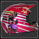 peinture sur casque KENNY MX avec mascote manga