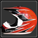 casque de Mx rouge pour le quad