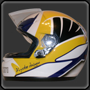décoration sur casque ARAI avec effets carbone en peinture